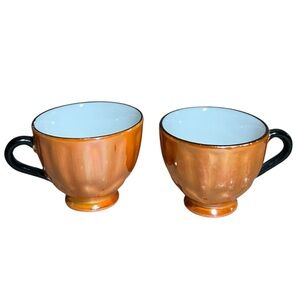 Vintage 1930s Made in a Germany Lustureware Decorative Cappuccino Mugs